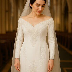 The Vintage Bride with detachable Train